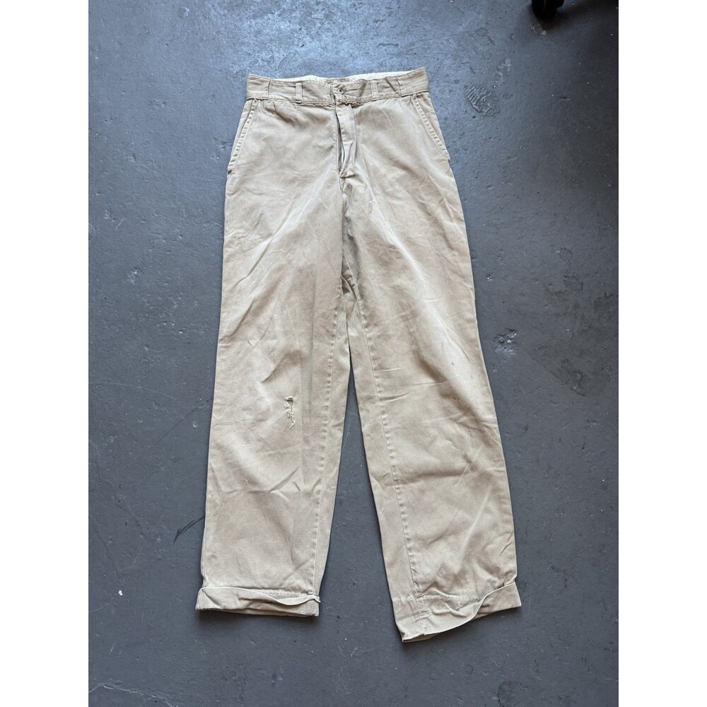 Vintage 40s Buckle Back Khaki Chino Pant 28x28